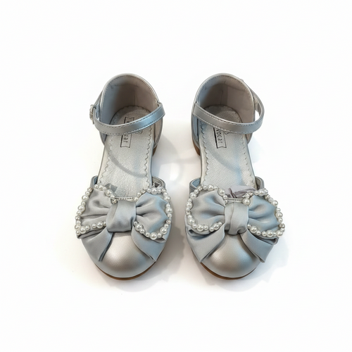 Baby Blue Pearl & Crystal Bow Mary Jane Shoes for Girls by Aioybear