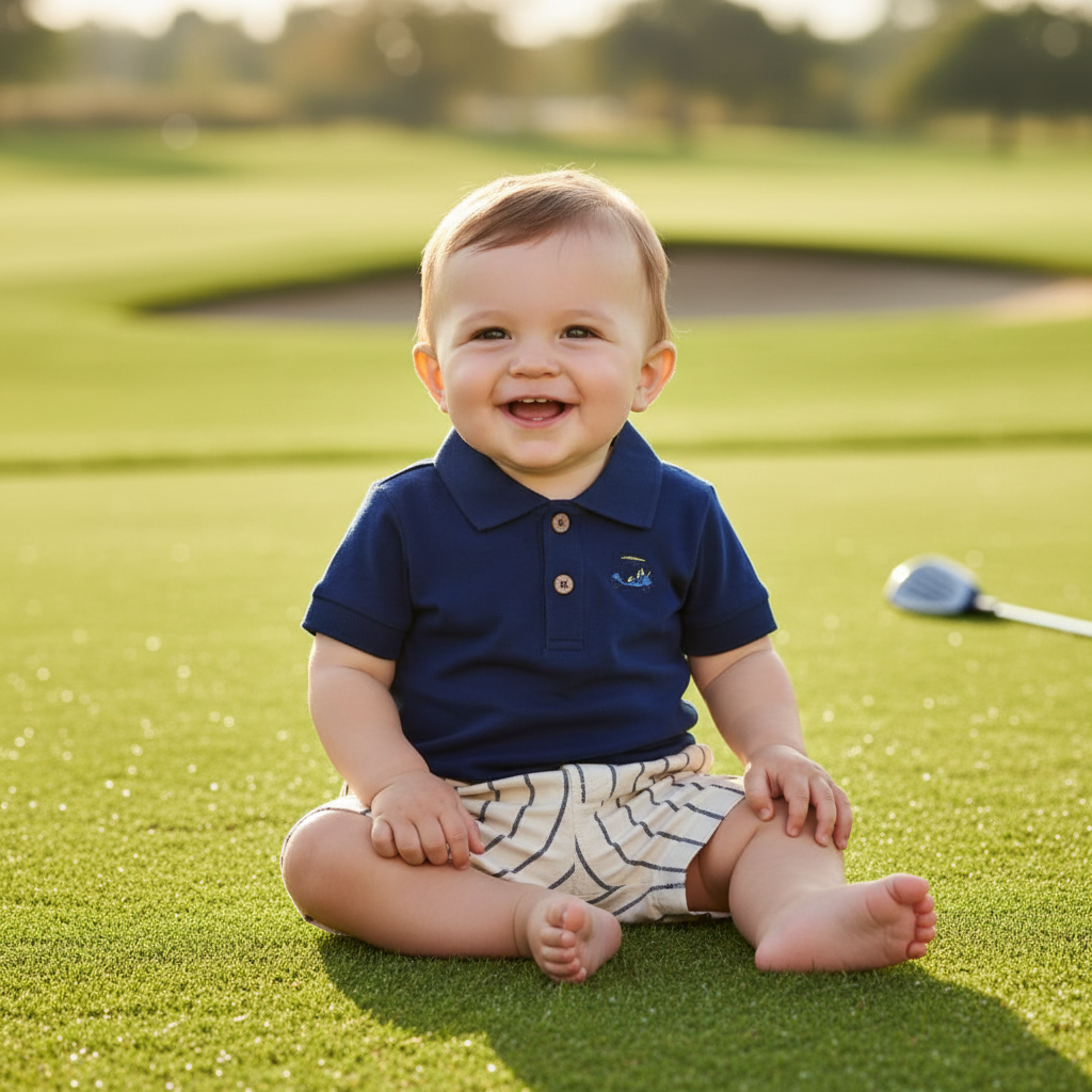 Baby Boy 3-Piece Set - Navy & Stripes