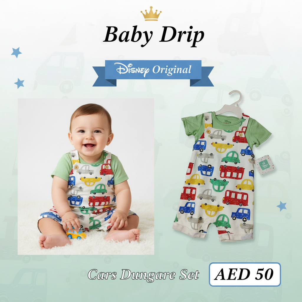 Colourful Cars Baby Dungaree Set – Disney Baby Original