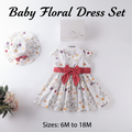 Baby Floral Dress with Hat - White