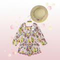 Baby Girl Floral Dress & Shorts Set with Straw Hat by Bearpaw