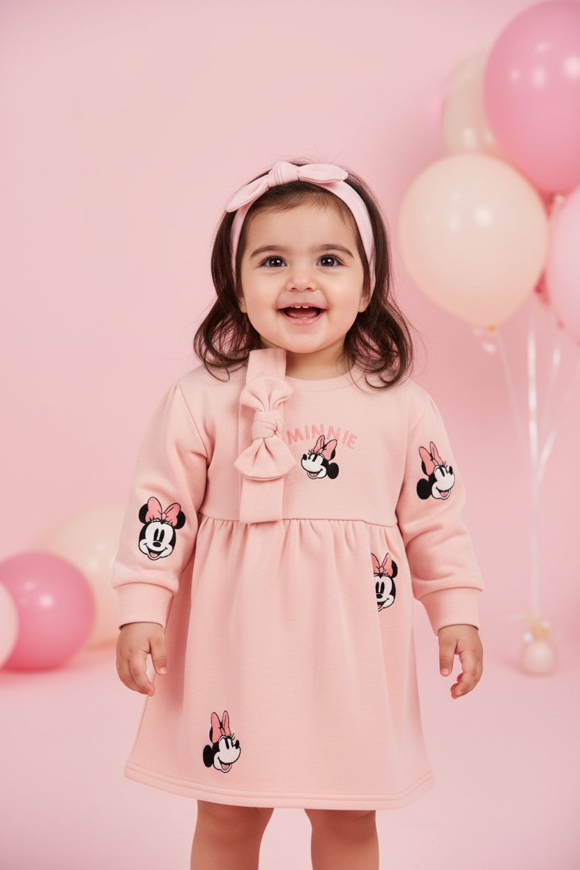 Baby Girl Minnie Mouse Long Sleeve Dress