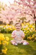 Baby Girls Bird & Floral Dungaree, T-Shirt & Socks Set