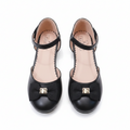 Black Bow Mary Jane Shoes for Girls - Elegant Style by Aioybr