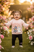 Baby Girls Bluey & Bingo Graphic Sweatshirt & Black Leggings Set