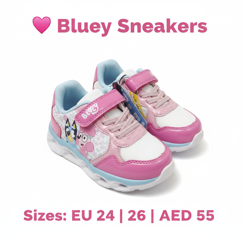 Bluey & Bingo Light-Up Sneakers for Girls - Pink & Blue by Leomil