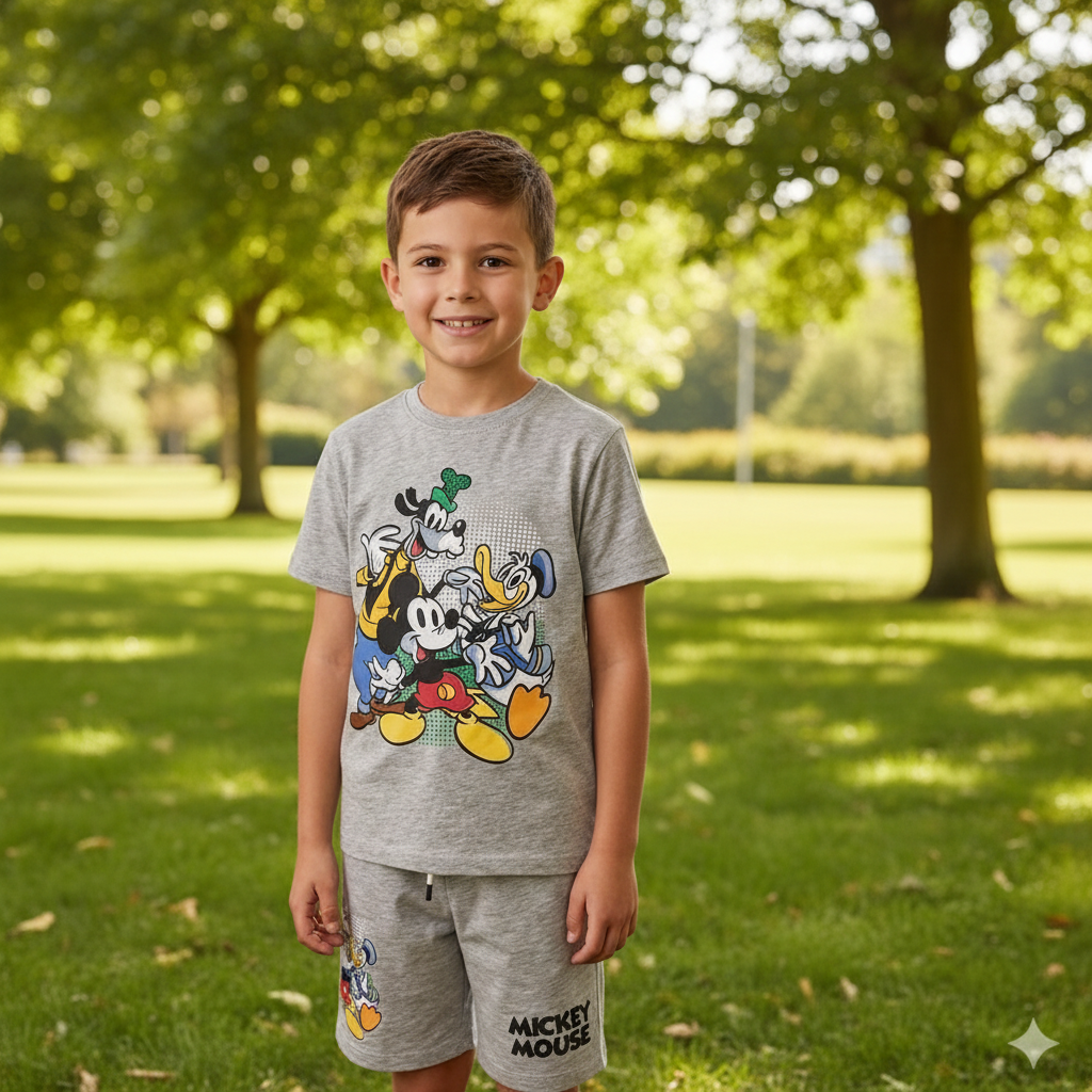Boys Disney Friends T-Shirt & Shorts Set – Grey by Next