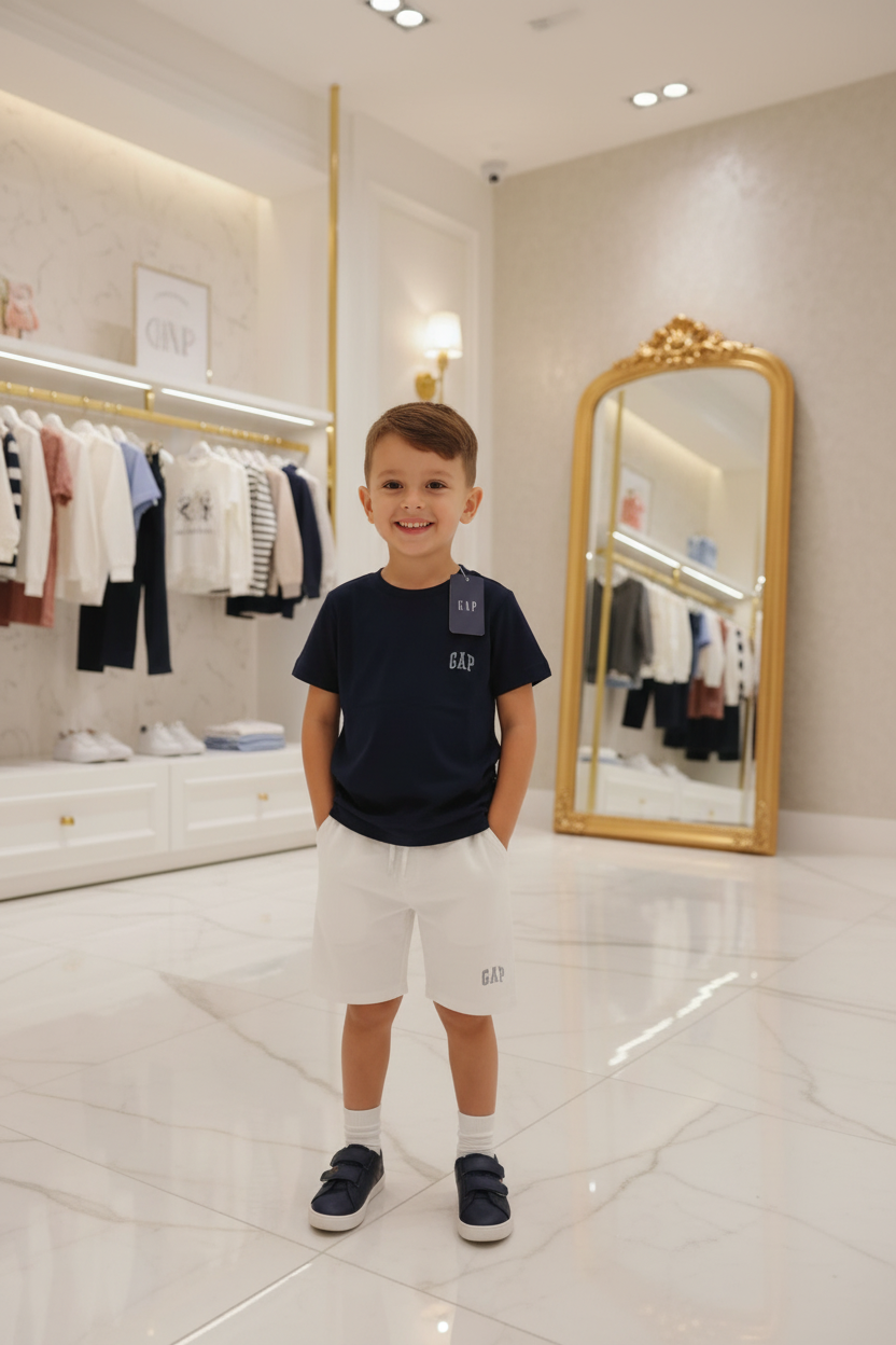 Boys GAP T-Shirt & Shorts Set – Navy & White by GAP