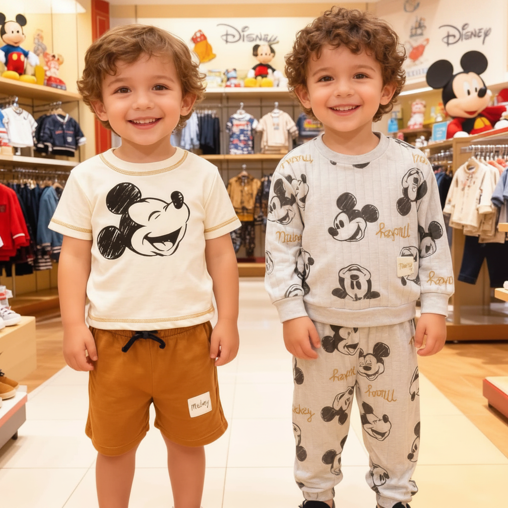 Boys Mickey Mouse T-Shirt & Shorts Set – Black