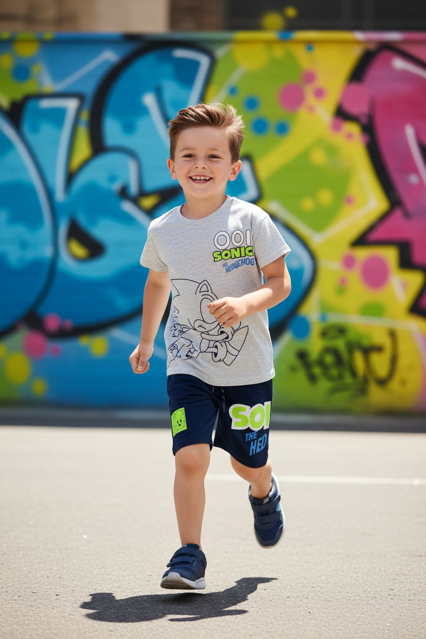Boys Sonic The Hedgehog T-Shirt & Shorts Set