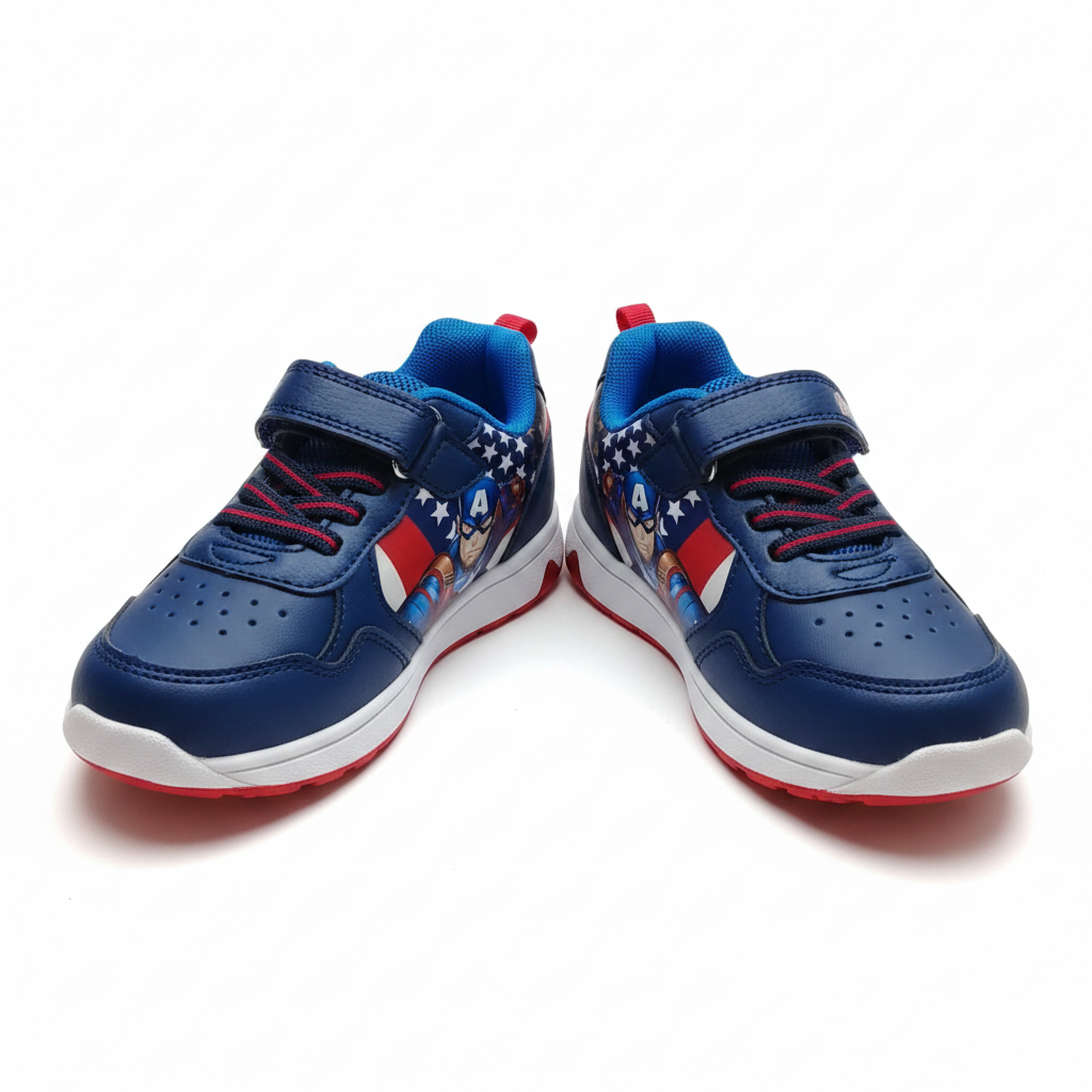 Marvel Avengers Captain America Light-Up Sneakers for Boys - Navy Blue & Red
