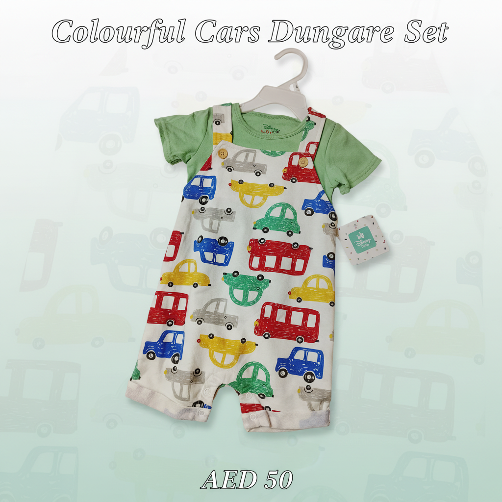 Colourful Cars Baby Dungaree Set – Disney Baby Original
