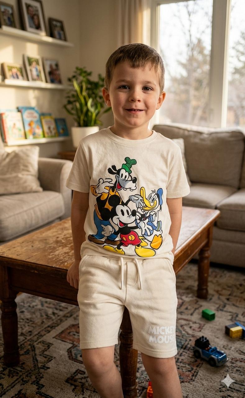 Boys Disney Friends T-Shirt & Shorts Set – Cream by Next