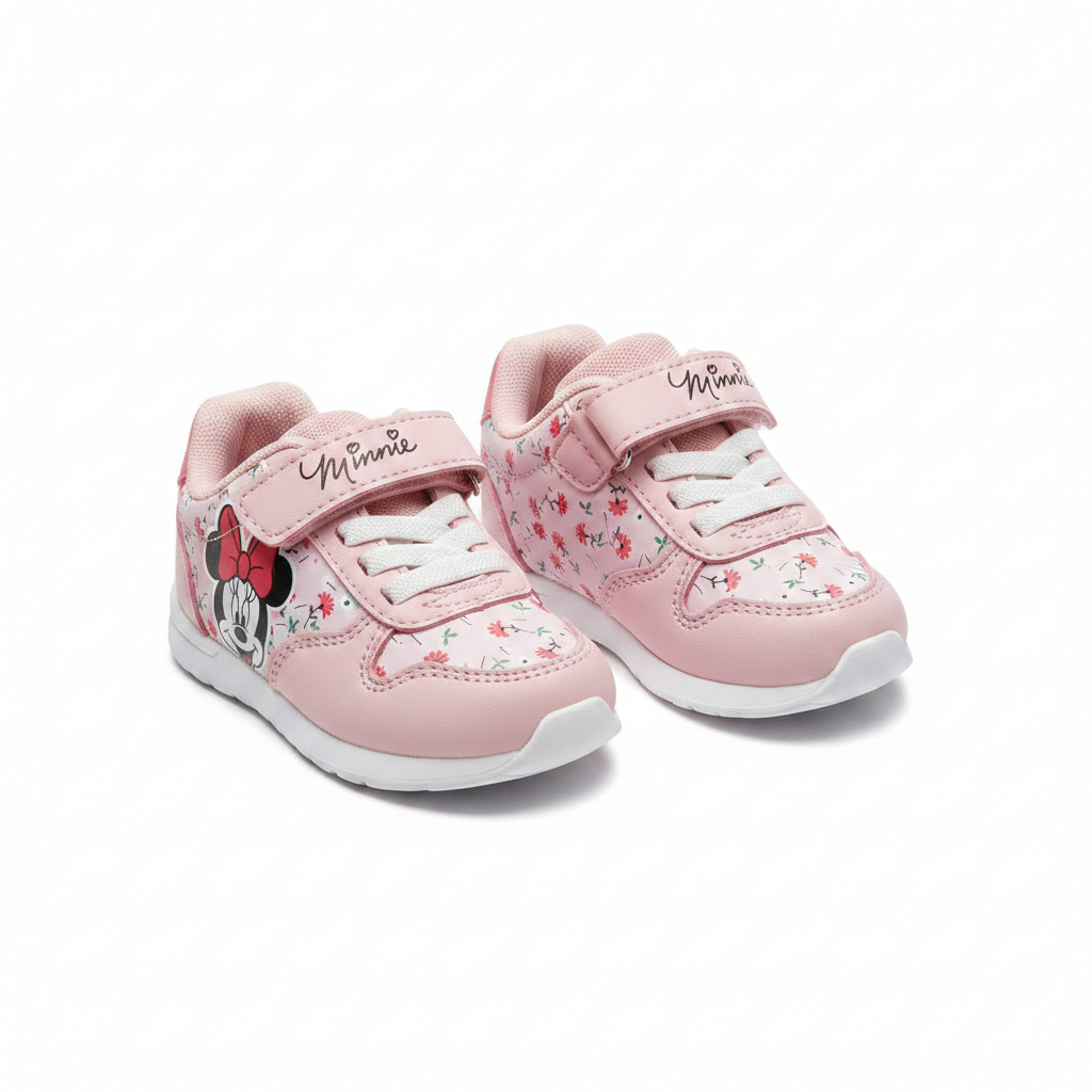 Disney Minnie Mouse Floral Sneakers for Baby Girls - Pink & White
