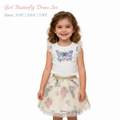 Girl Butterfly Dress Set – White
