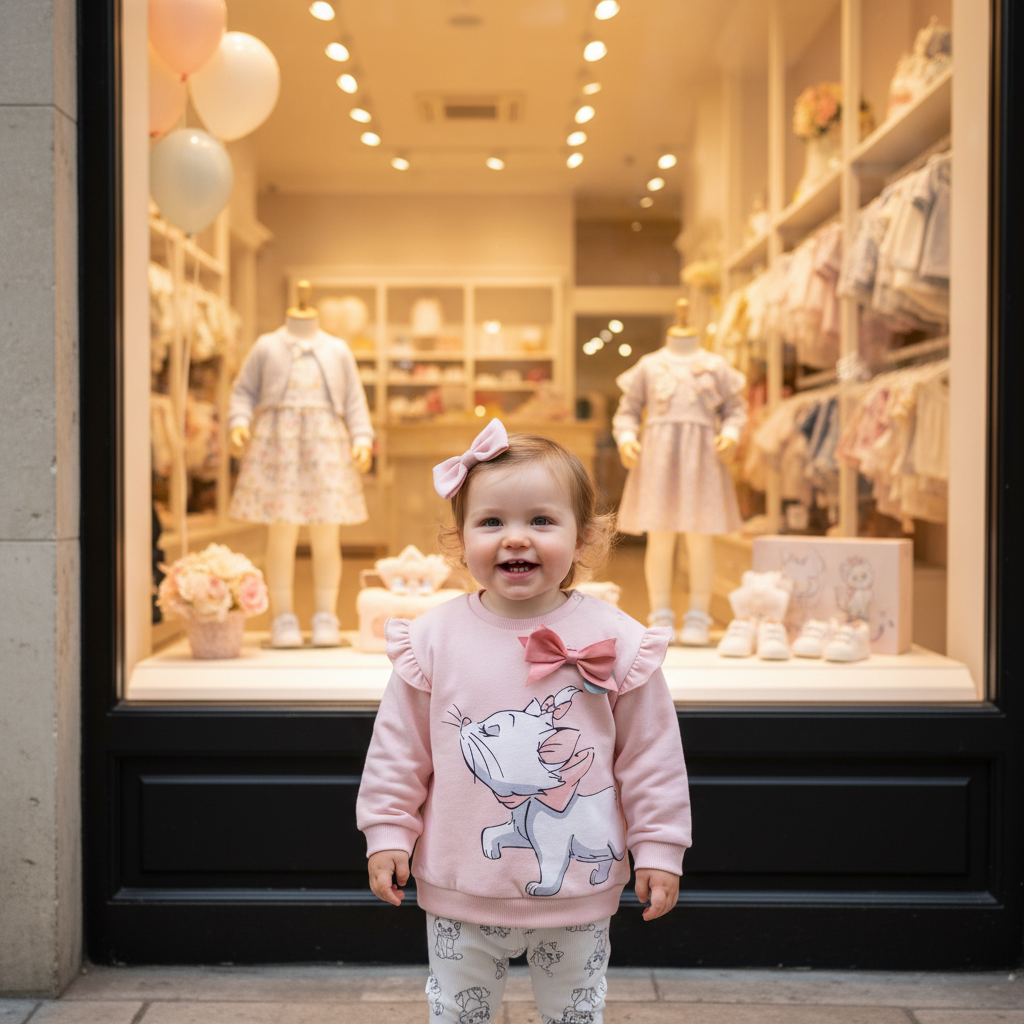 Girls George Disney Marie Cat Top & Leggings Set – Pink