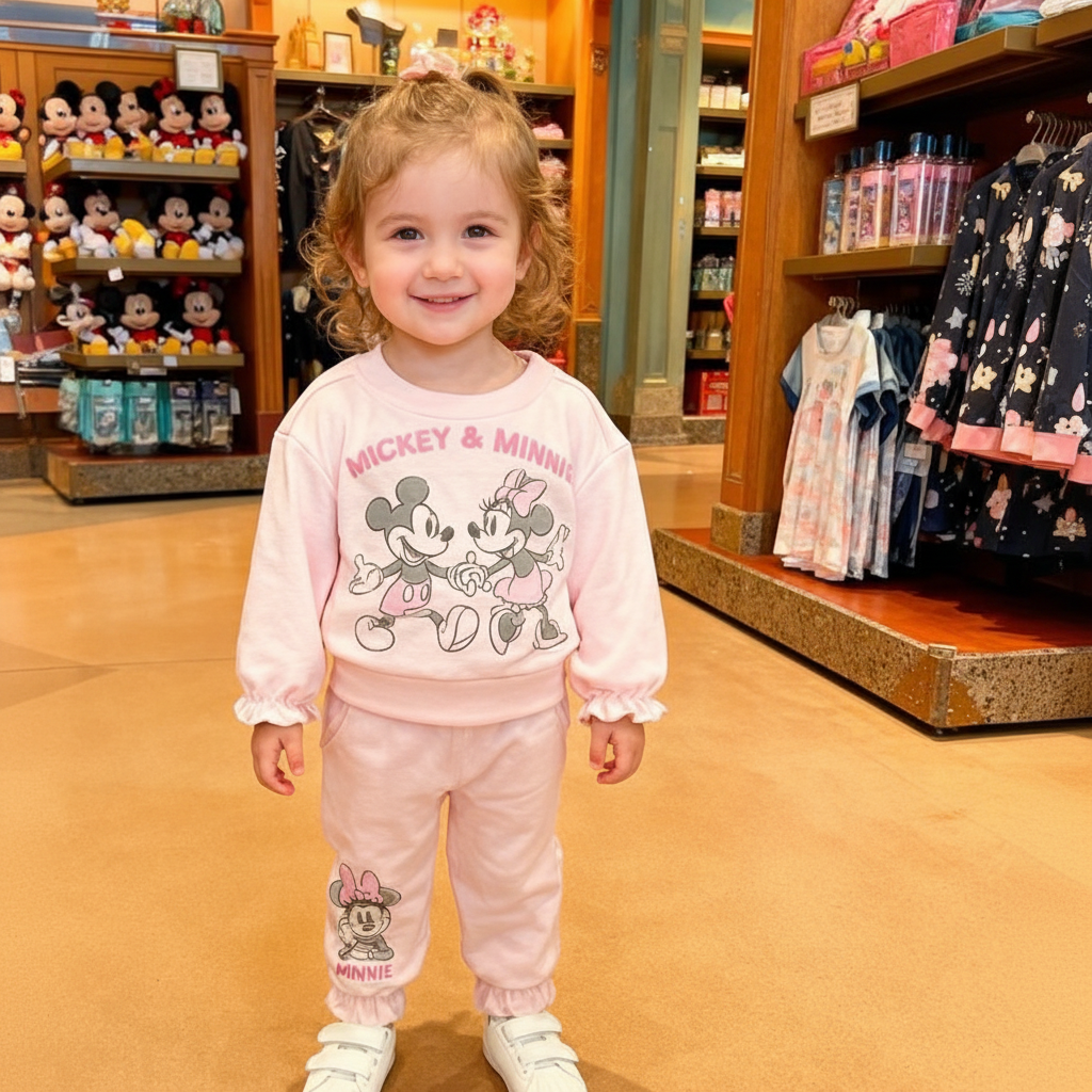 Girls Mickey & Minnie Pink Sweatsuit Set – Disney Original
