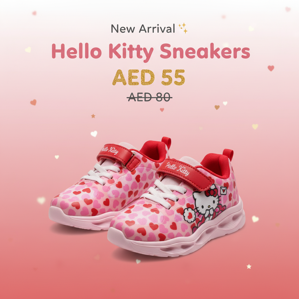 Hello Kitty Sneakers for Girls - Pink & Red