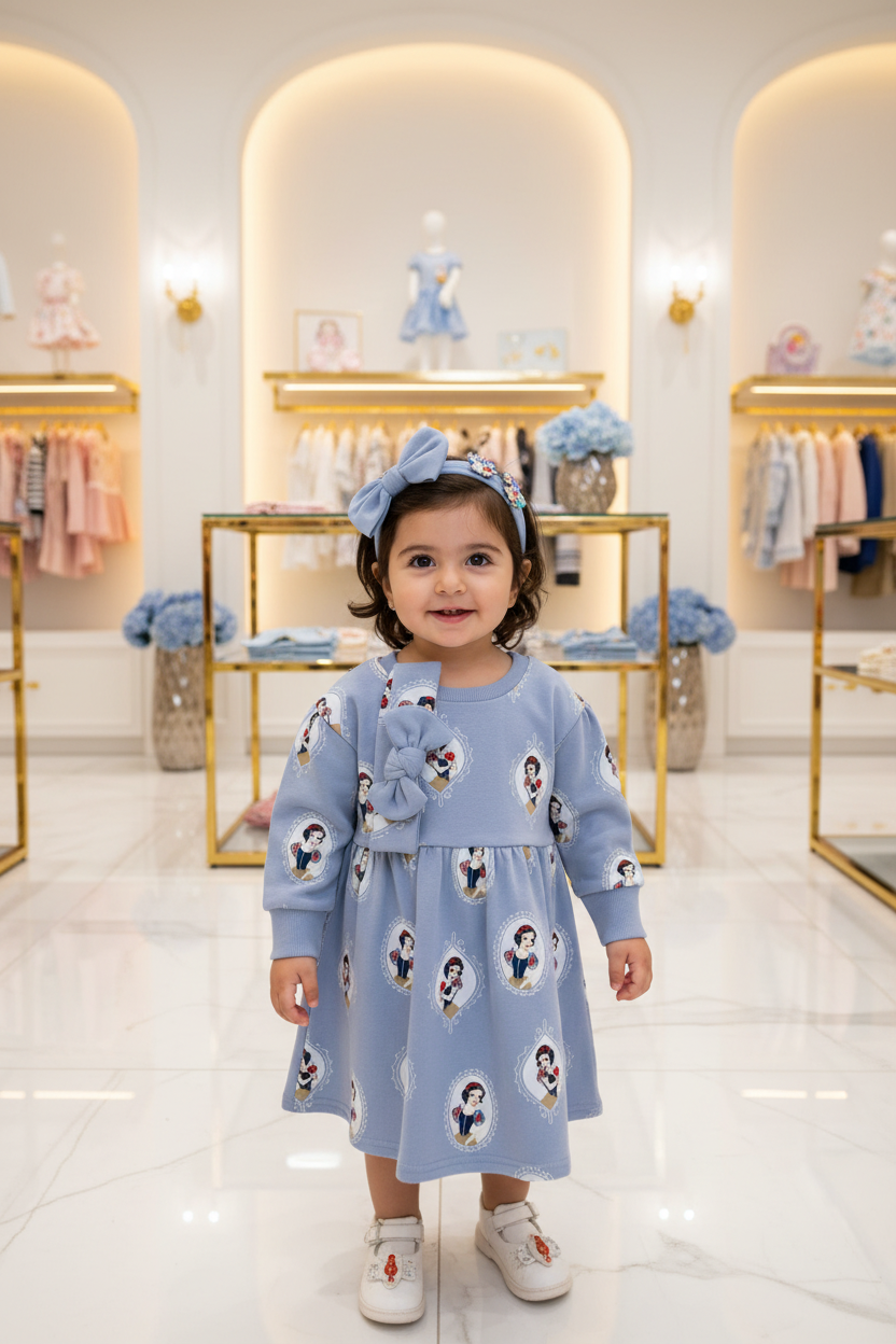 Baby Girls Disney Snow White Dress with Hair Accessories VIP Style