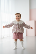 Girls Bearpaw Floral Blouse, Skirt & Socks Set – Pink - Modern Style