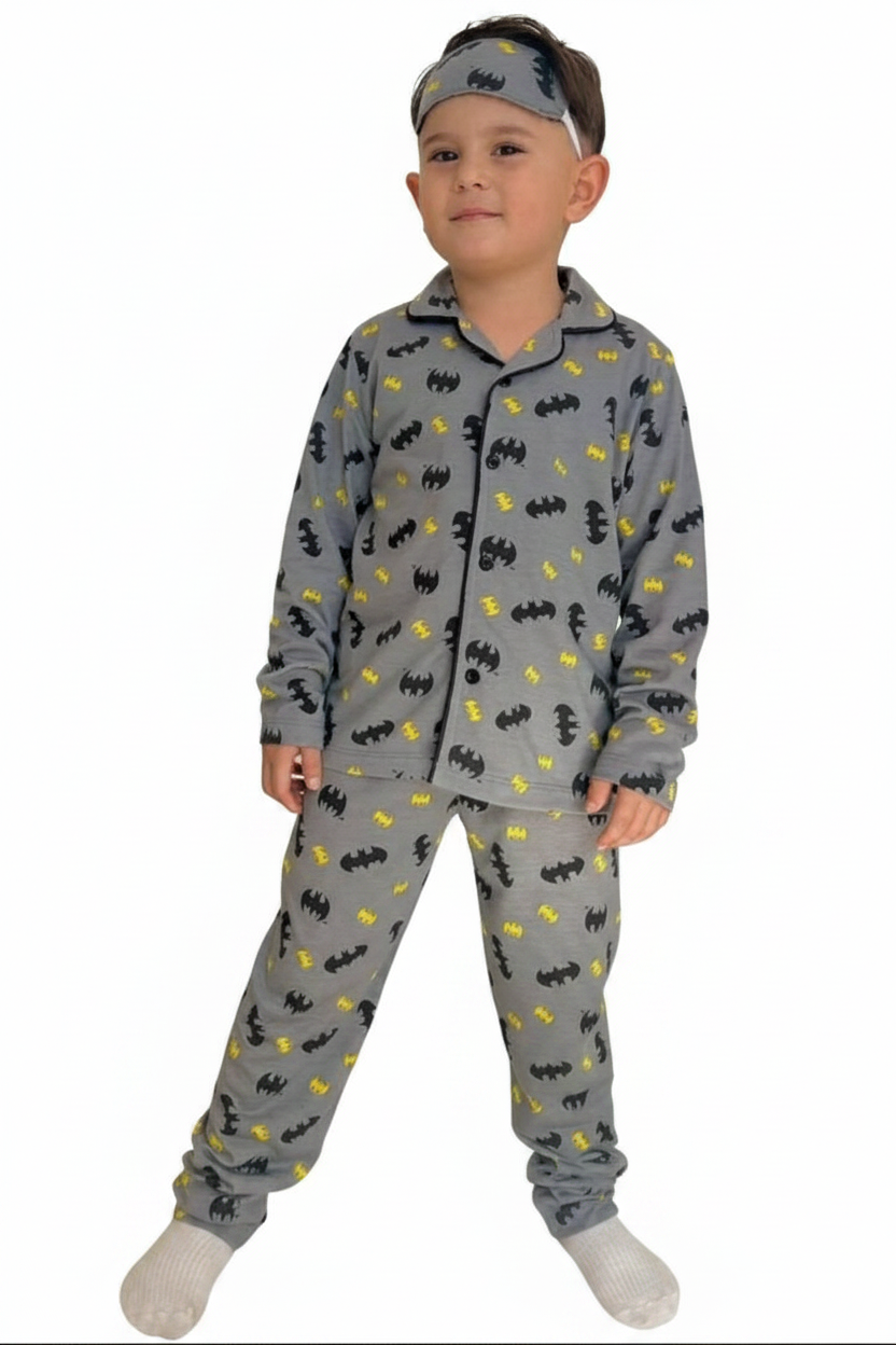 Kids Batman Pajama Set with Sleep Mask
