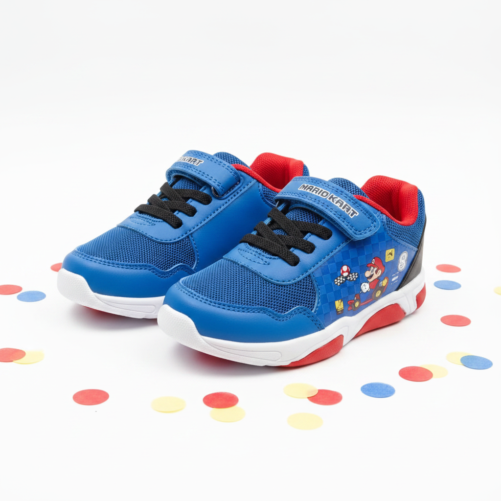 Mario Kart Sneakers for Boys - Blue & Red