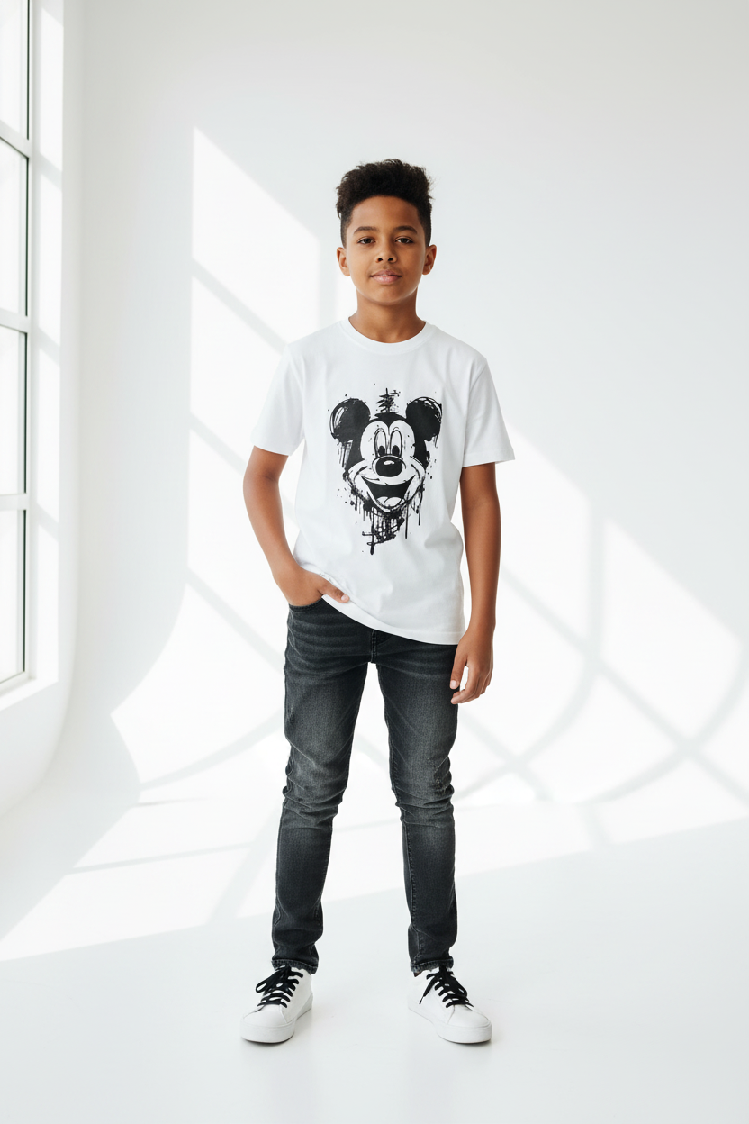 Mickey Mouse Graffiti Street Art T-Shirt – White