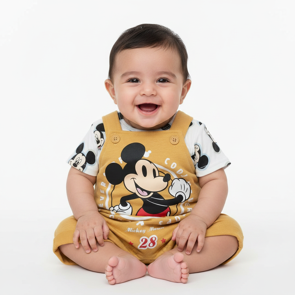 Mickey Mouse “Cool Never Stops” Baby Dungaree Set – Disney Original