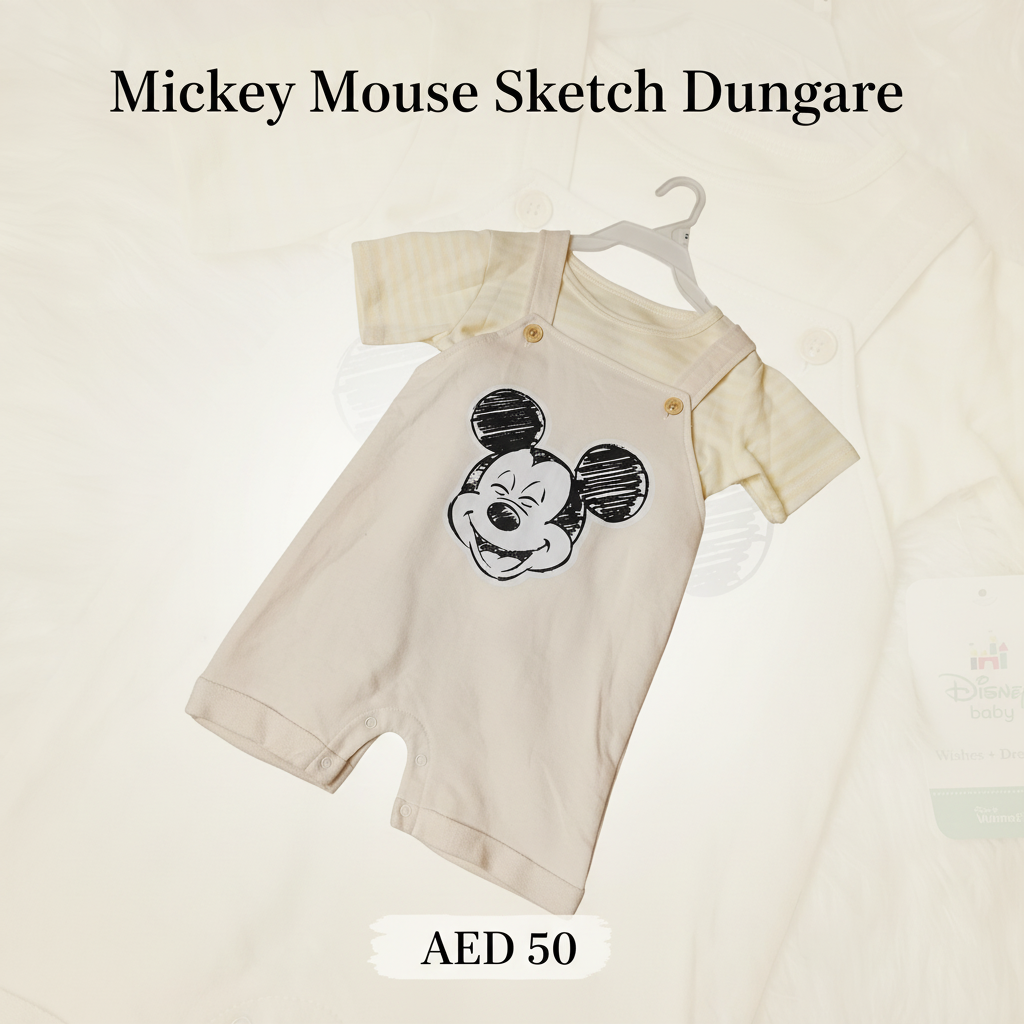 Mickey Mouse Sketch Baby Dungaree – Disney Original
