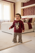 Baby Girls Disney Minnie Mouse Sweatshirt & Leopard Print Flare Pants Set by Kiabi