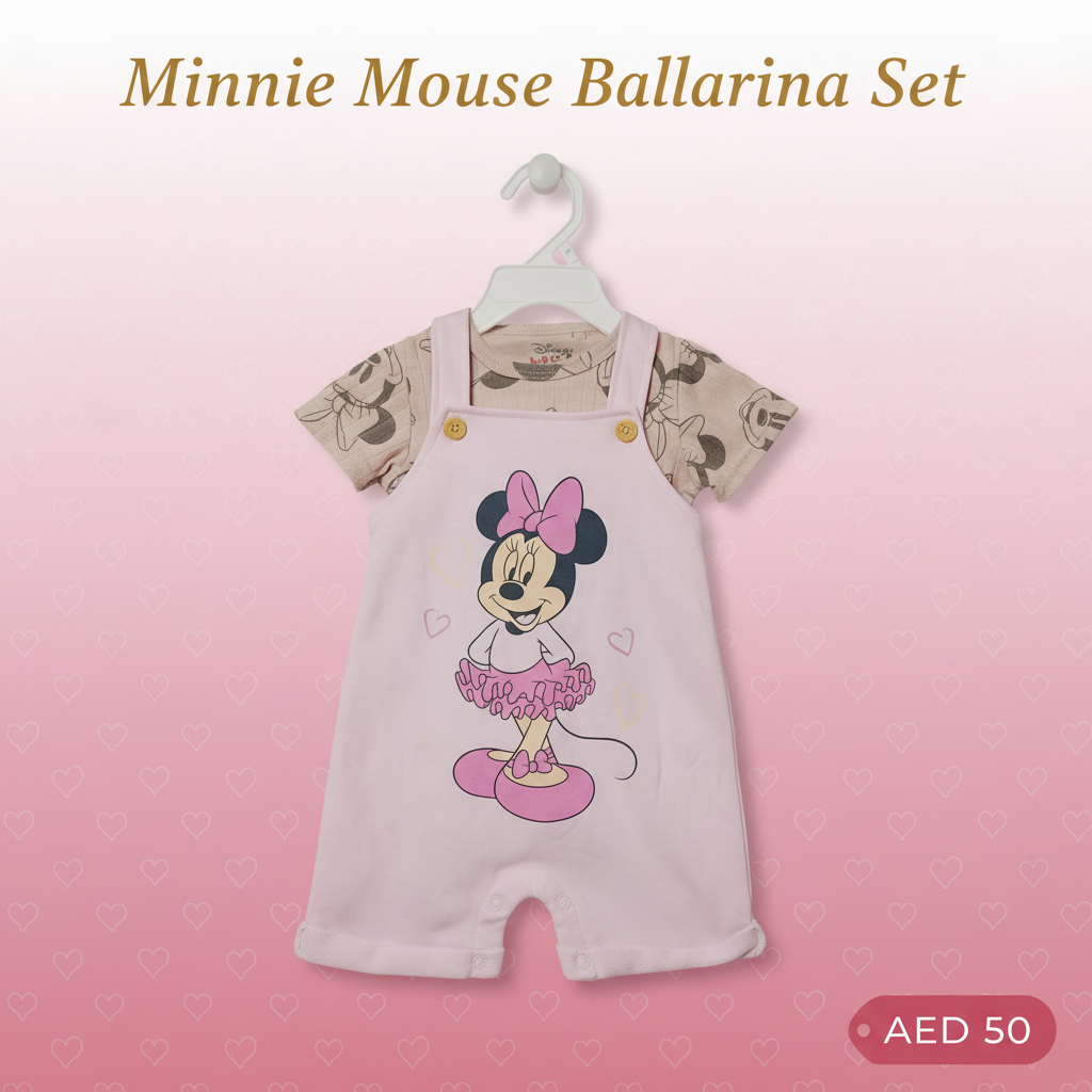 Minnie Mouse Ballerina Baby Dungaree Set – Disney Original