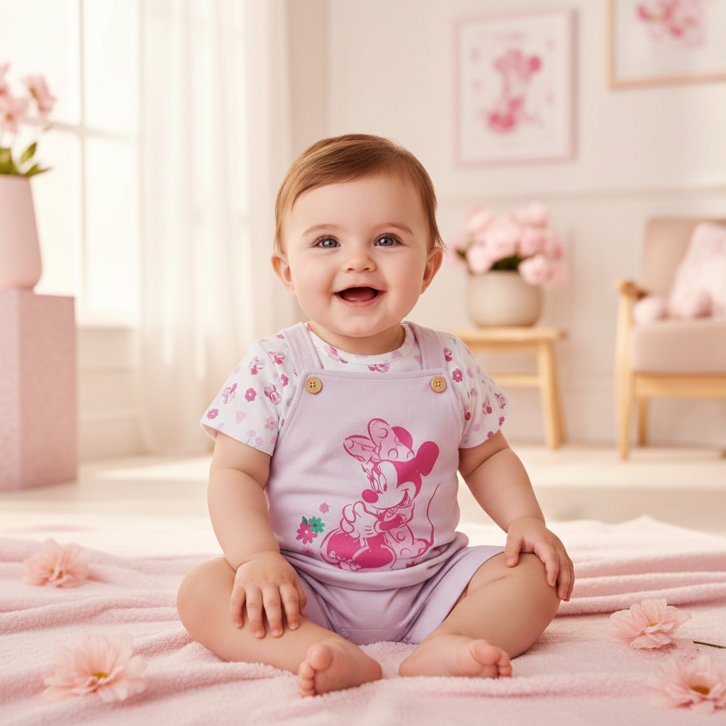 Minnie Mouse Baby Dungaree Set – Disney Original