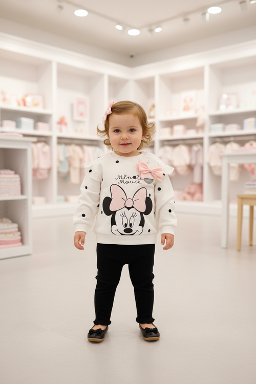 Baby Girls Disney George Minnie Mouse Sweatshirt & Leggings Set