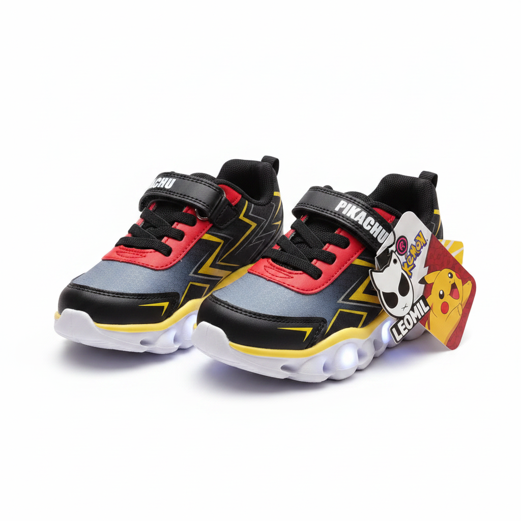 Pokémon Pikachu Light-Up Sneakers for Boys - Black & Grey by Leomil
