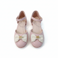 Pink Bow Mary Jane Shoes for Girls - Elegant White Bow by Aioybr