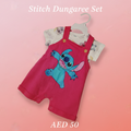 Stitch Pink Baby Dungaree Set – Disney Original
