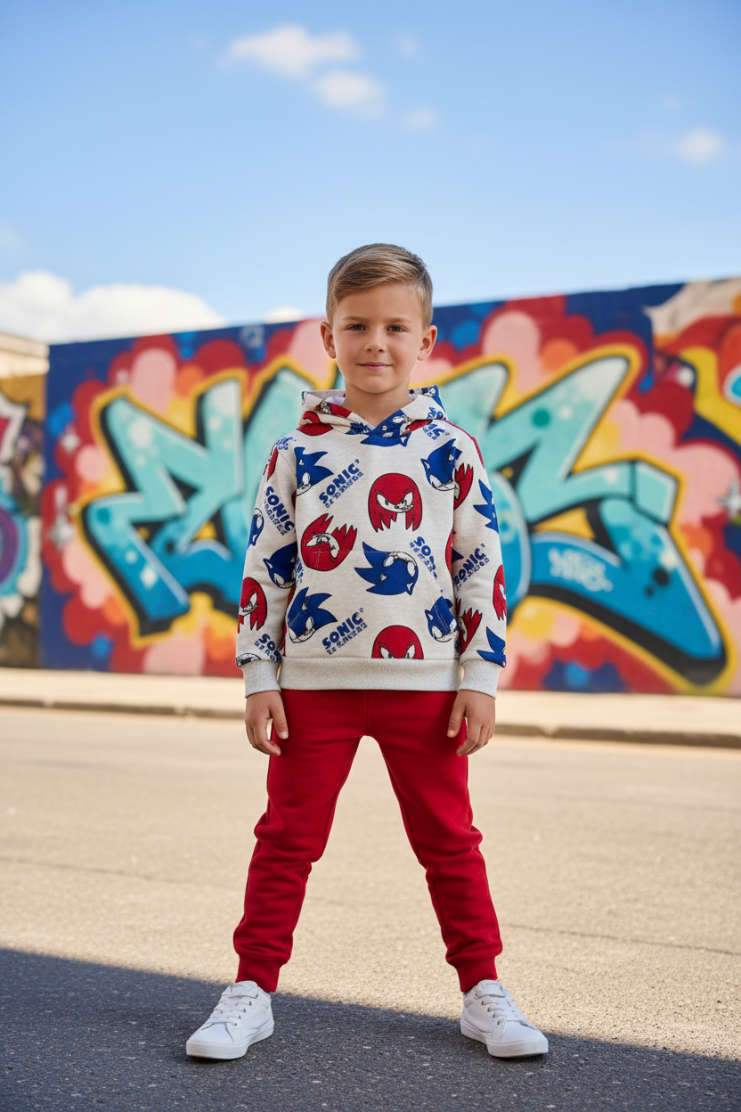 Kids Zara Sonic the Hedgehog Hoodie & Jogger Set