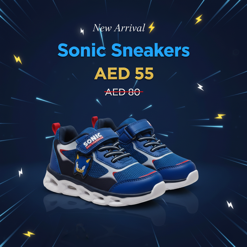 Sonic the Hedgehog Sneakers for Boys - Blue & Black