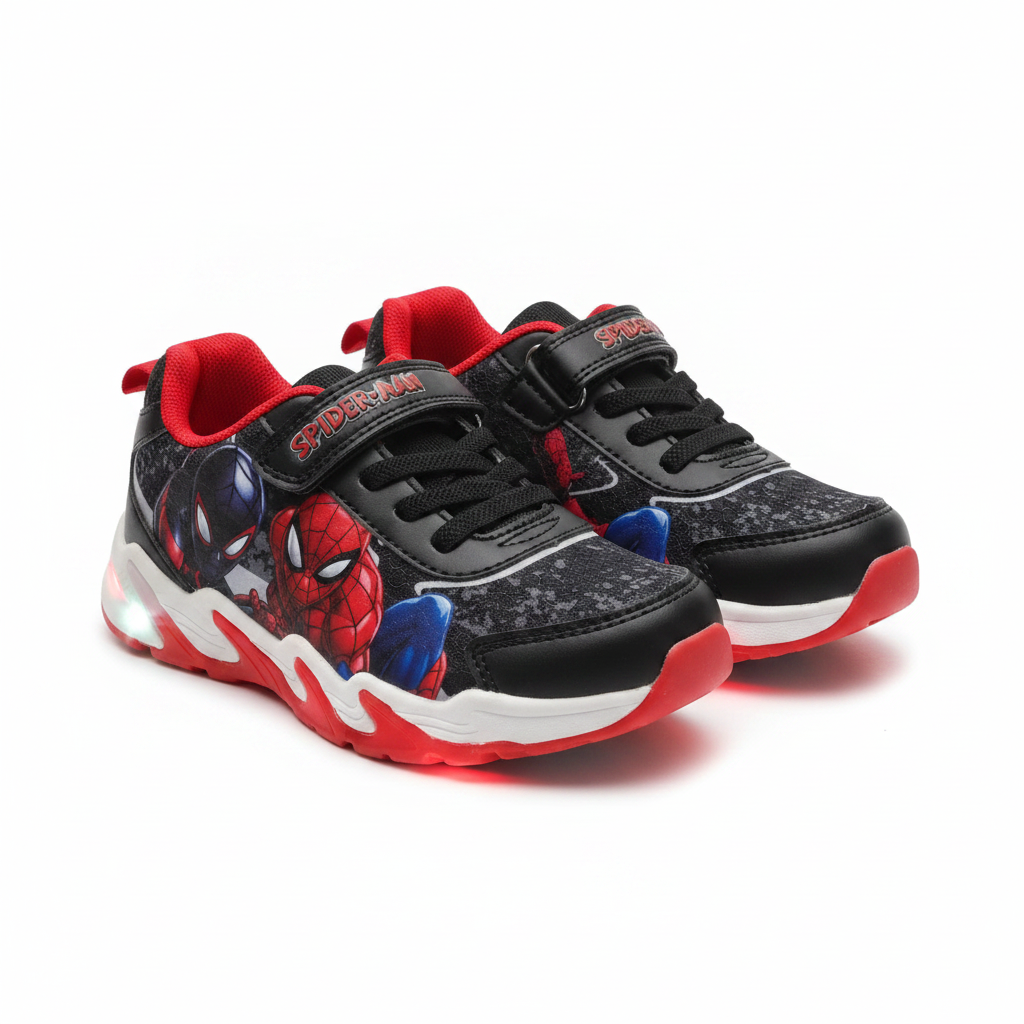 Marvel Spider-Man Light-Up Sneakers for Boys - Black & Red