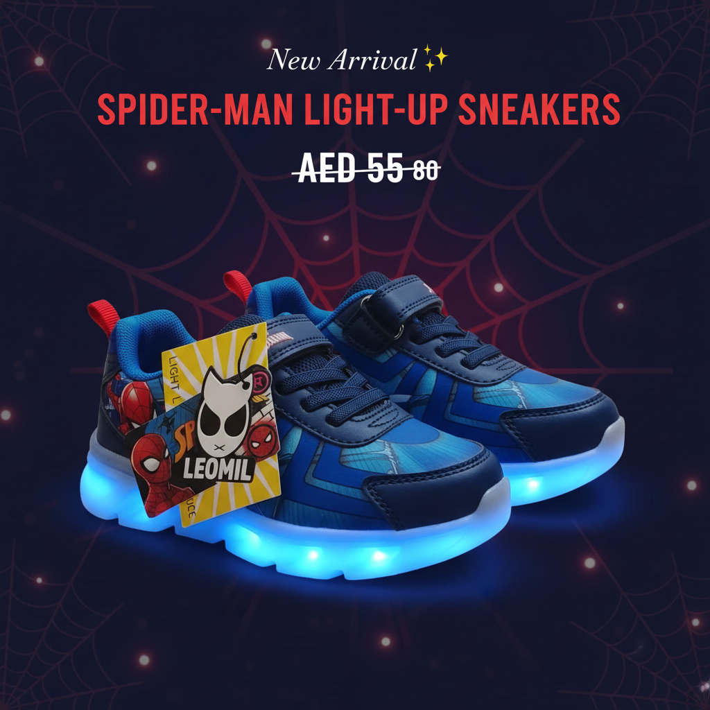 Spider-Man Light-Up Sneakers for Boys - Blue & Red