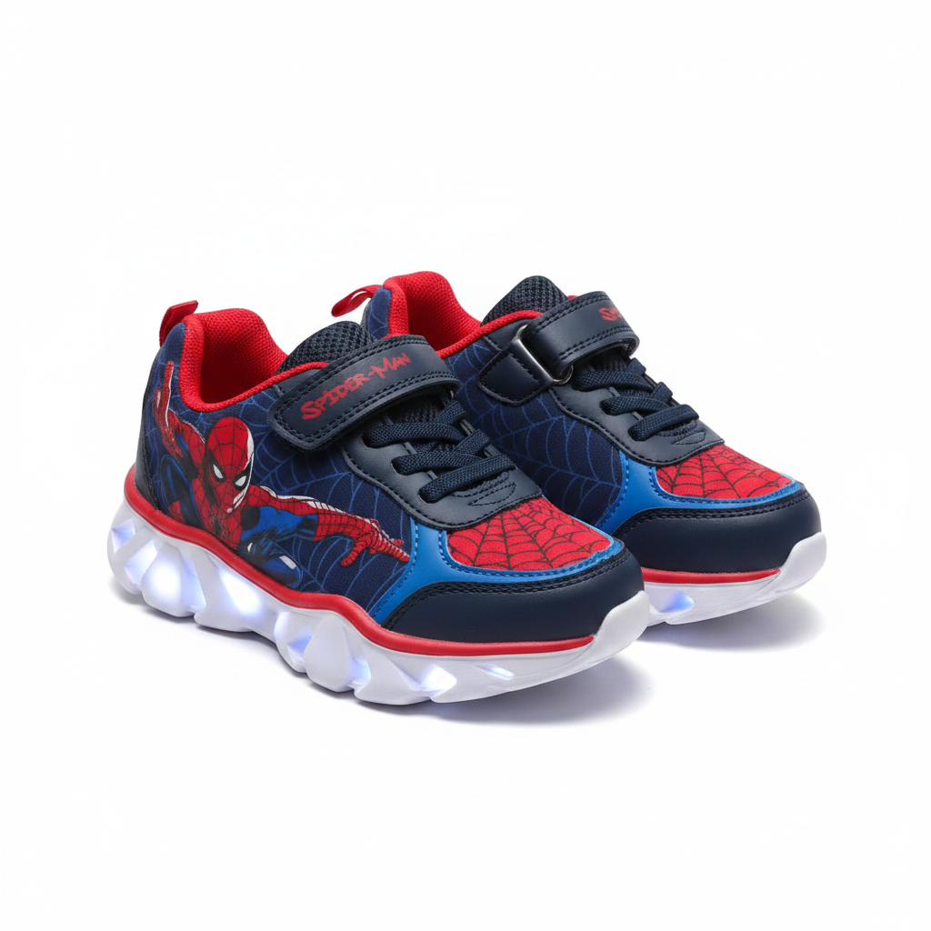 Spider-Man Light-Up Sneakers for Boys - Navy Blue & Red