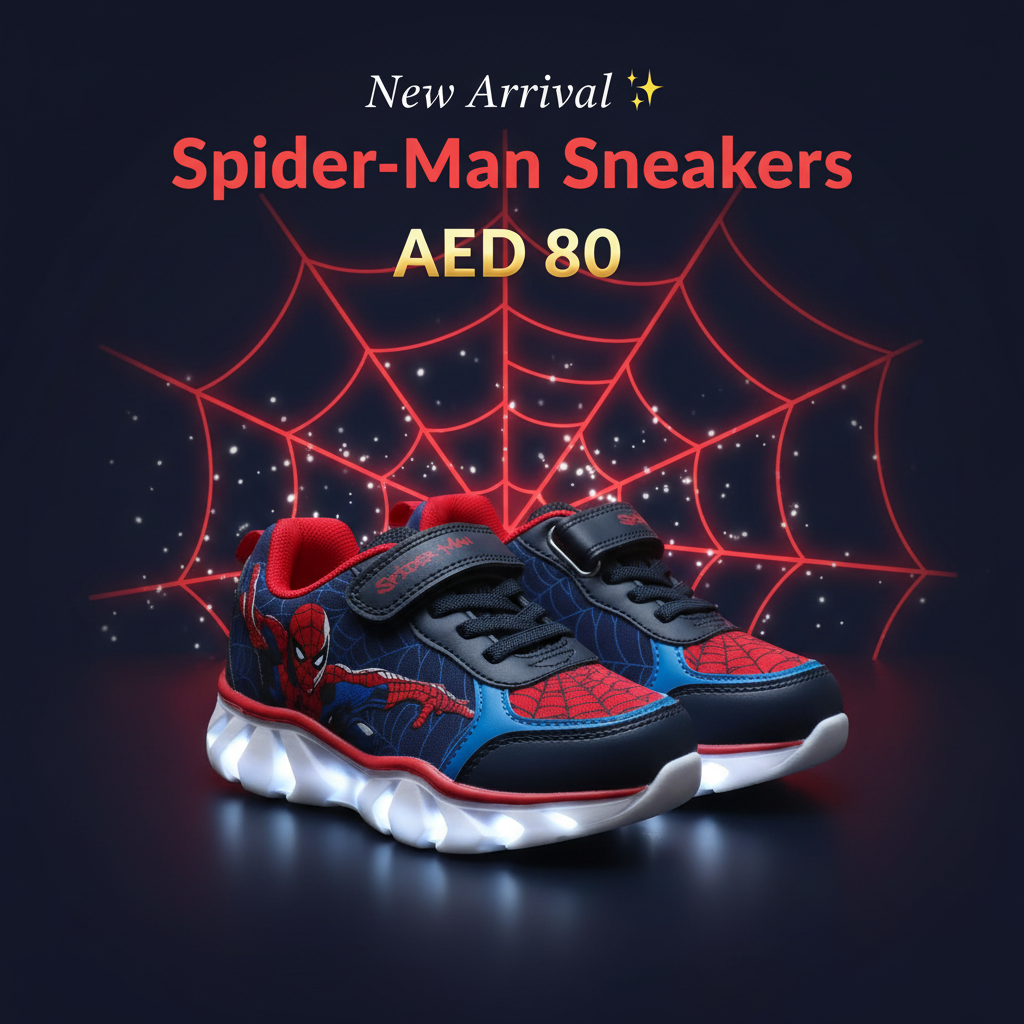 Spider-Man Light-Up Sneakers for Boys - Navy Blue & Red