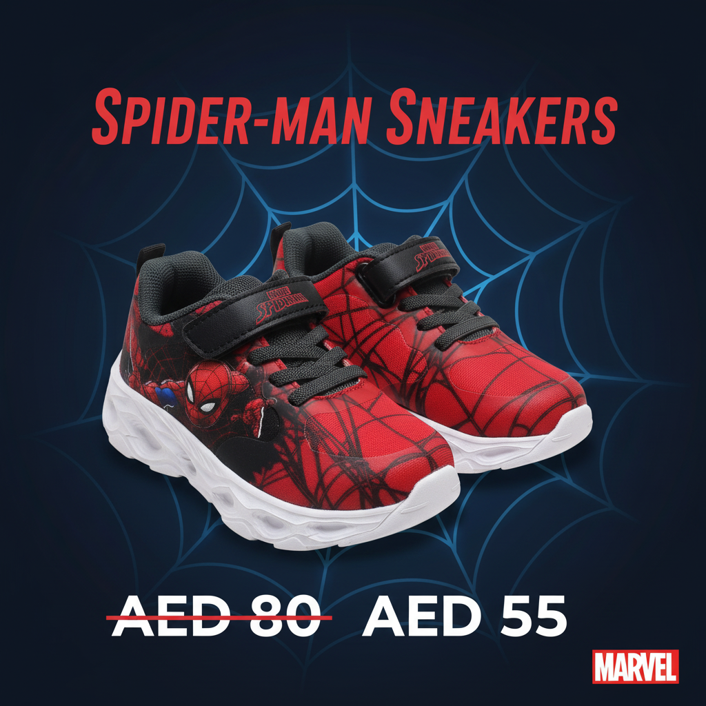 Spider-Man Light-Up Sneakers for Boys - Red & Black
