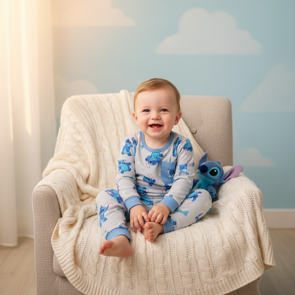 Kids Disney Stitch Blue Pajama Set