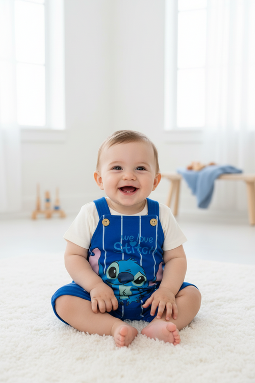 "We Love Stitch" Baby Dungaree Set – Disney Original