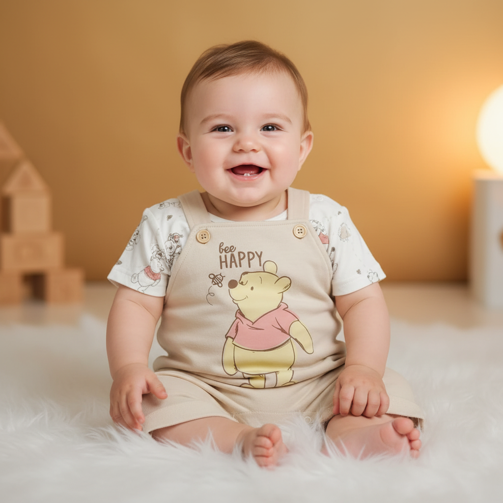 Winnie the Pooh "Bee Happy" Baby Dungaree Set – Disney Baby Original