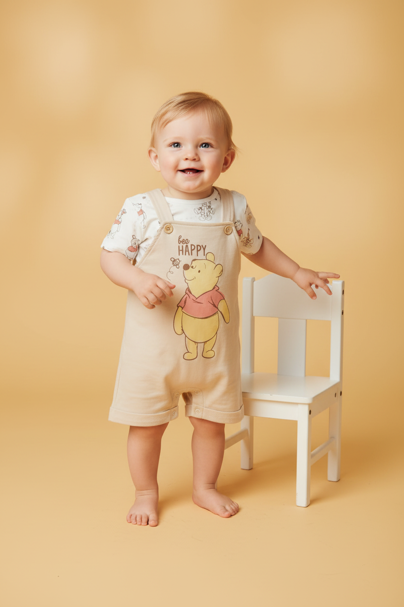 Winnie the Pooh "Bee Happy" Baby Dungaree Set – Disney Baby Original